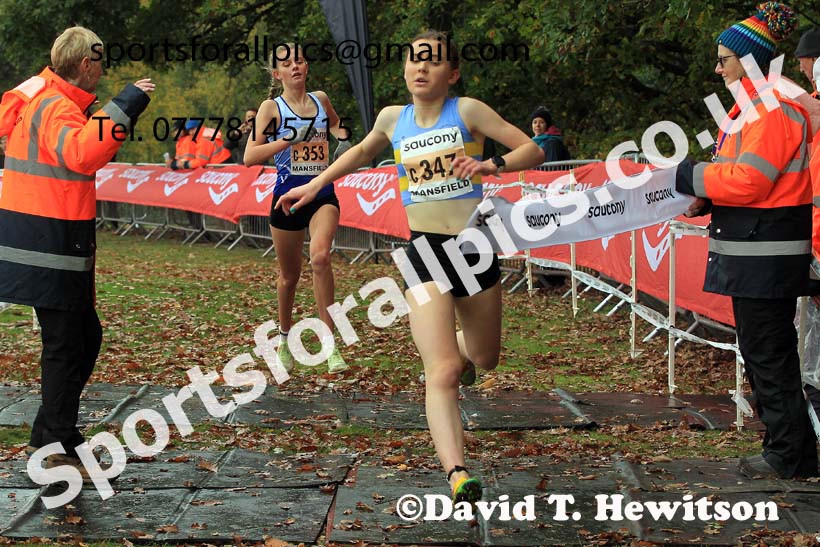 Womens Under-17s, 2022 National Cross Country Relays, Berry Hill Park, Mansfield.  Photo: David T. Hewitson/Sports for All Pics